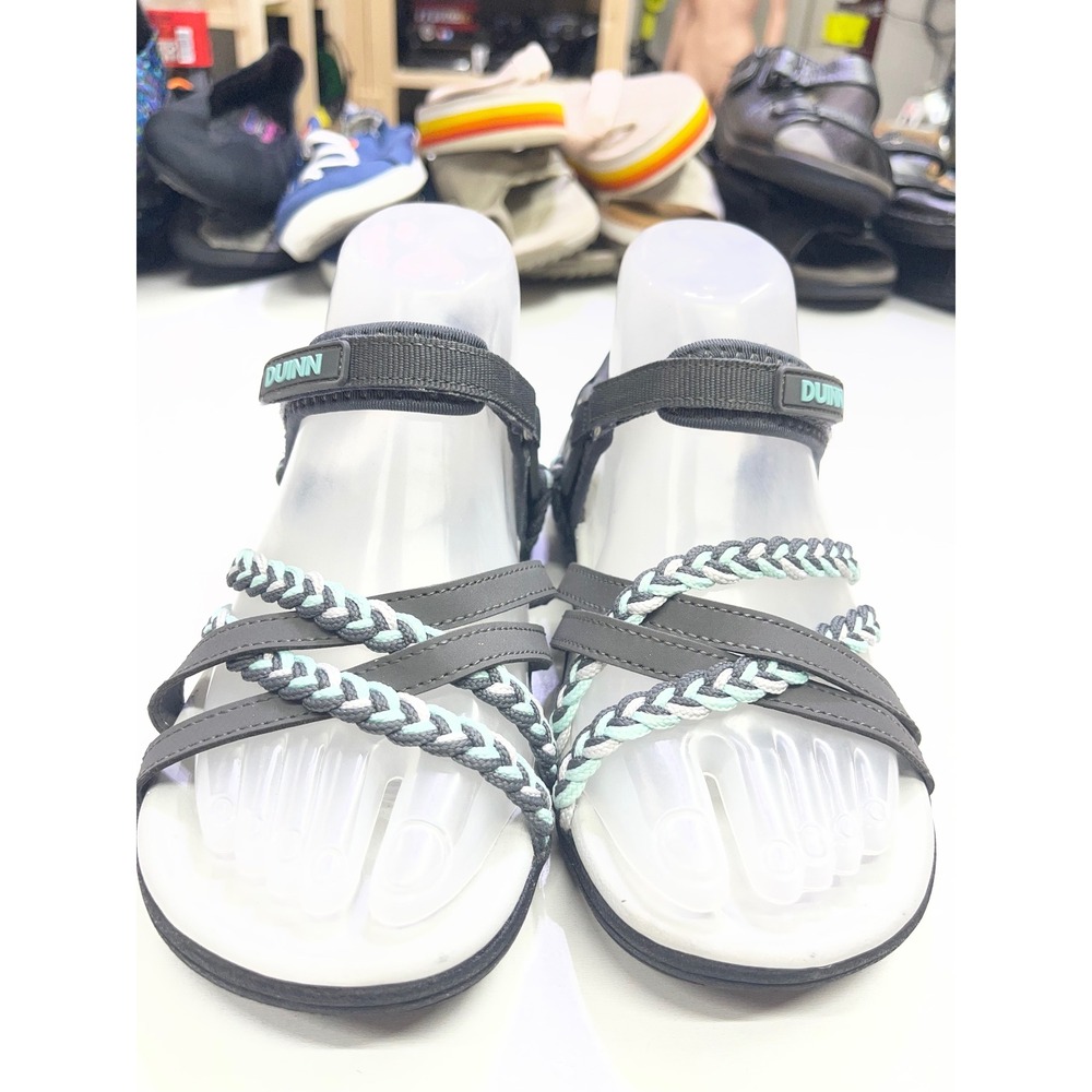 Duinn‎ Women Strappy Athletic Sandals Grey Mint Green Braided Hiking Shoes EU 37